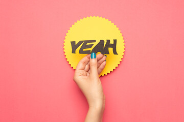 Hand holding a message