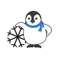 Design of penguin with scarf draw