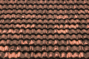 Slate roof texture of house on Sri Lanka island, Asia, South Asia, background