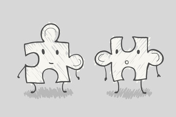 Design of two puzzlep pieces