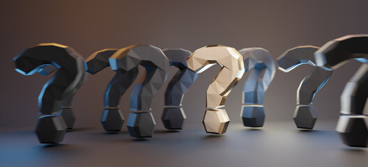 bold letters question marks 3d-illustration © wetzkaz
