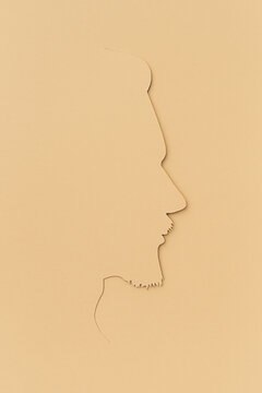 Woman side face illustration paper