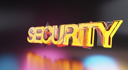 security bold light text 3d-illustration background