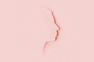 Woman side face illustration paper