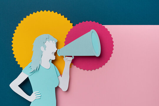Woman with megaphone