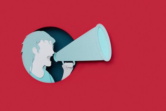 Woman with megaphone