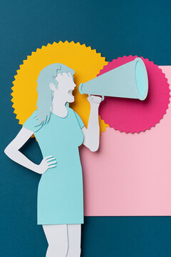 Woman with megaphone