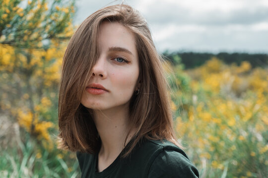 portrait of a beautiful girl outdoors