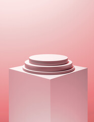 Blank pink round pedestal
