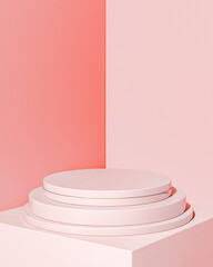 Blank pink round pedestal
