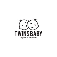 Twins baby shop logo design template