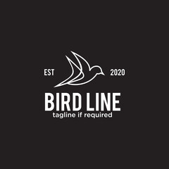 Bird line logo icon design template