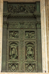 Details of the facade of St. Isaac's Cathedral in St. Petersburg, Russia