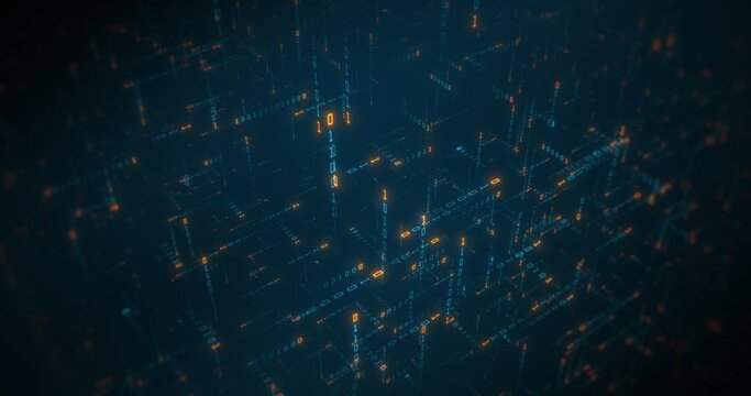 Artificial Intelligence and Machine Learning. Abstract Automated Complex Circuit Board Design. Artificial Intelligence Meets the Internet of Things. 3D render, 4K loop