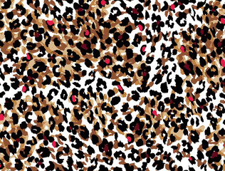 Seamless leopard pattern, animal print.