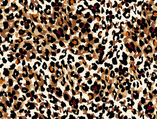 Seamless leopard pattern, animal print.