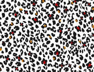 Seamless leopard pattern, animal print.