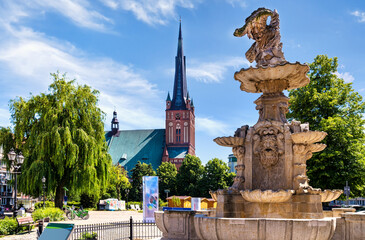 Szczecin, Fountain of the White Eagle - obrazy, fototapety, plakaty