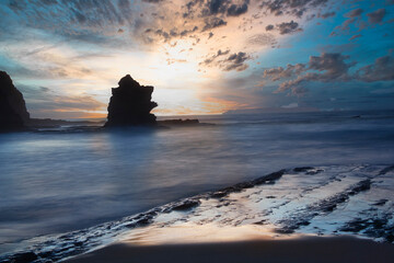 Fototapeta na wymiar nature, sunset, sea, beach, sky, horizont