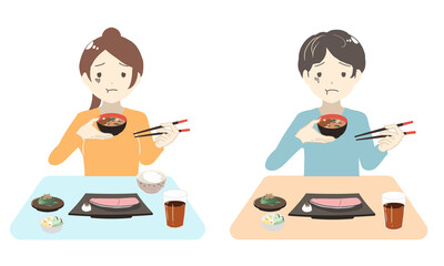 ご飯が不味い　左利き(線無し)