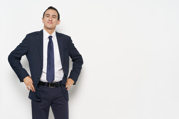 Obraz na płótnie Canvas Business man in suit self-confidence executive success 