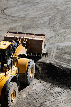 Front end loader working at a quarry