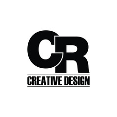 Letter CR simple logo design vector