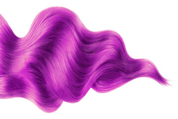 Pink shiny hair on white background, isolated