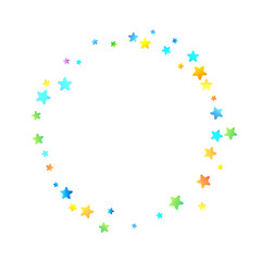 Rainbow Festive Confetti. Carnival Star Falling.