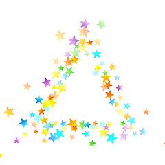 Rainbow Festive Confetti. Carnival Star Falling.