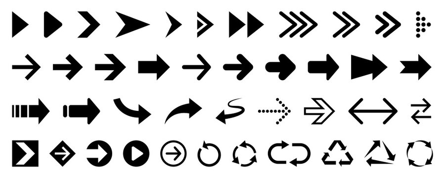 Black arrow icons symbols vector set