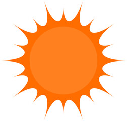 輝くシンプルな太陽のイラスト