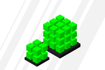 Isometric Digital Technology Web Banner. BIG DATA Machine Learning Algorithms. Analysis and Information. Big Data Access Storage Distribution Information Management and Analysis.