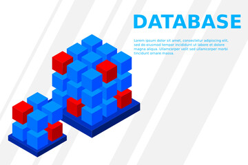 Isometric Digital Technology Web Banner. BIG DATA Machine Learning Algorithms. Analysis and Information. Big Data Access Storage Distribution Information Management and Analysis.