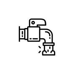pipe and water icon. water faucet icon. perfect for logo, presentation, book, website, application and more product. icon design line style