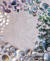 Mother of pearl and abalone shell arrangement