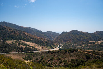 Fototapeta na wymiar Freeway Through the Santa Ynez Mountains