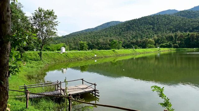 4k Timelapse Video of Huay Tueng Thao Reservoir in Chiang Mai Province, Thailand.
