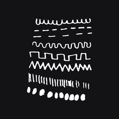 Set of handmade, hand drawn underline strokes EPS Vector
