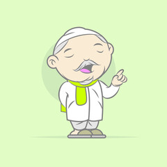 Cute moeslem people cartoon vector character