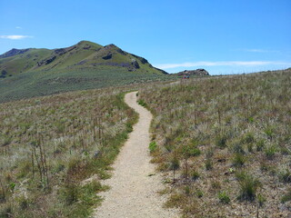Fototapeta na wymiar Frary Peak hiking trail, Antelope Island State Park, Utah