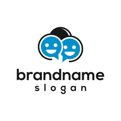 simple chatting logo design vector