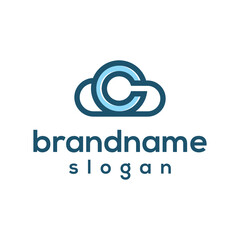 Letter C cloud logo design vector
