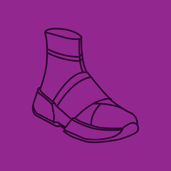 Minimalism outline sneaker shoe for logo and icon design templates
