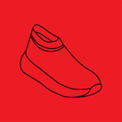 Minimalism outline sneaker shoe for logo and icon design templates

