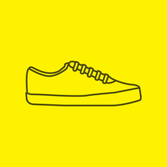 Minimalism outline sneaker shoe for logo and icon design templates
