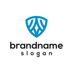 Simple shield logo design vector