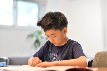 学習・勉強する小学生