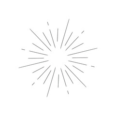 Sunburst, explosion effect, vintage doodle on white background EPS Vector 