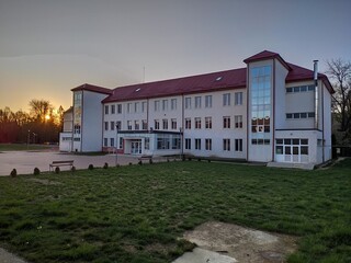 Fototapeta premium Bistrita, Liviu Rebreanu new High School , Romania,2020